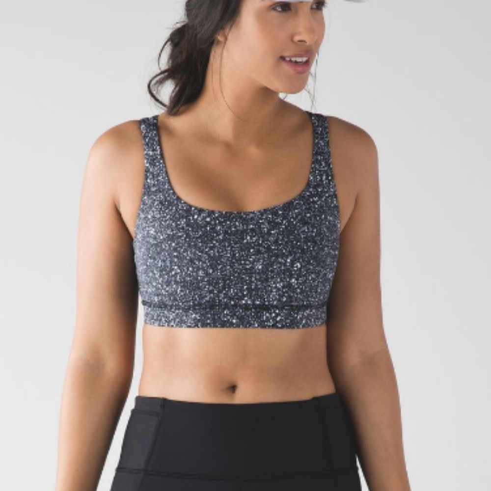 Lululemon Energy Bra Mini Splatter White Black, 4